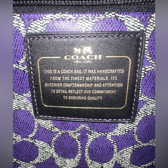 Coach Signature Coated Canvas Taxi Zip Top Tote - Picture 12 of 16